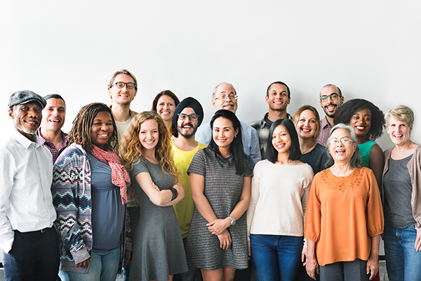 Young and old men and women of various races and ethnicities